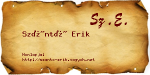 Szántó Erik névjegykártya